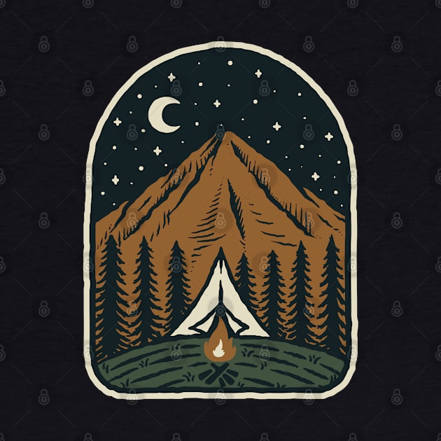 Camp Mountain Night by quilimo